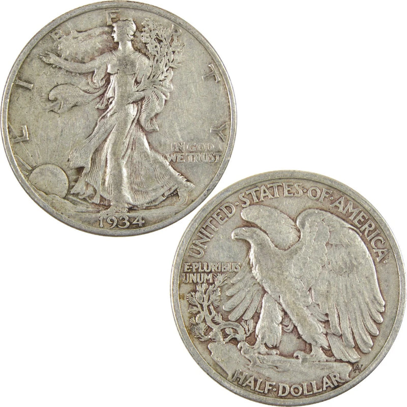 1934 Liberty Walking Half Dollar VF Very Fine Silver 50c Coin-3
