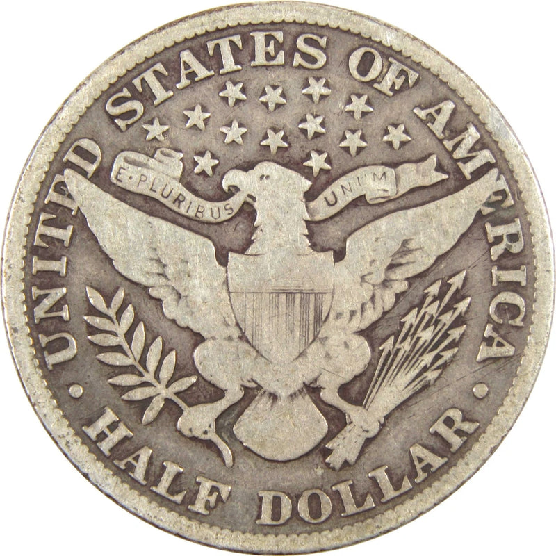1907 Barber Half Dollar G Good Silver 50c Coin-2