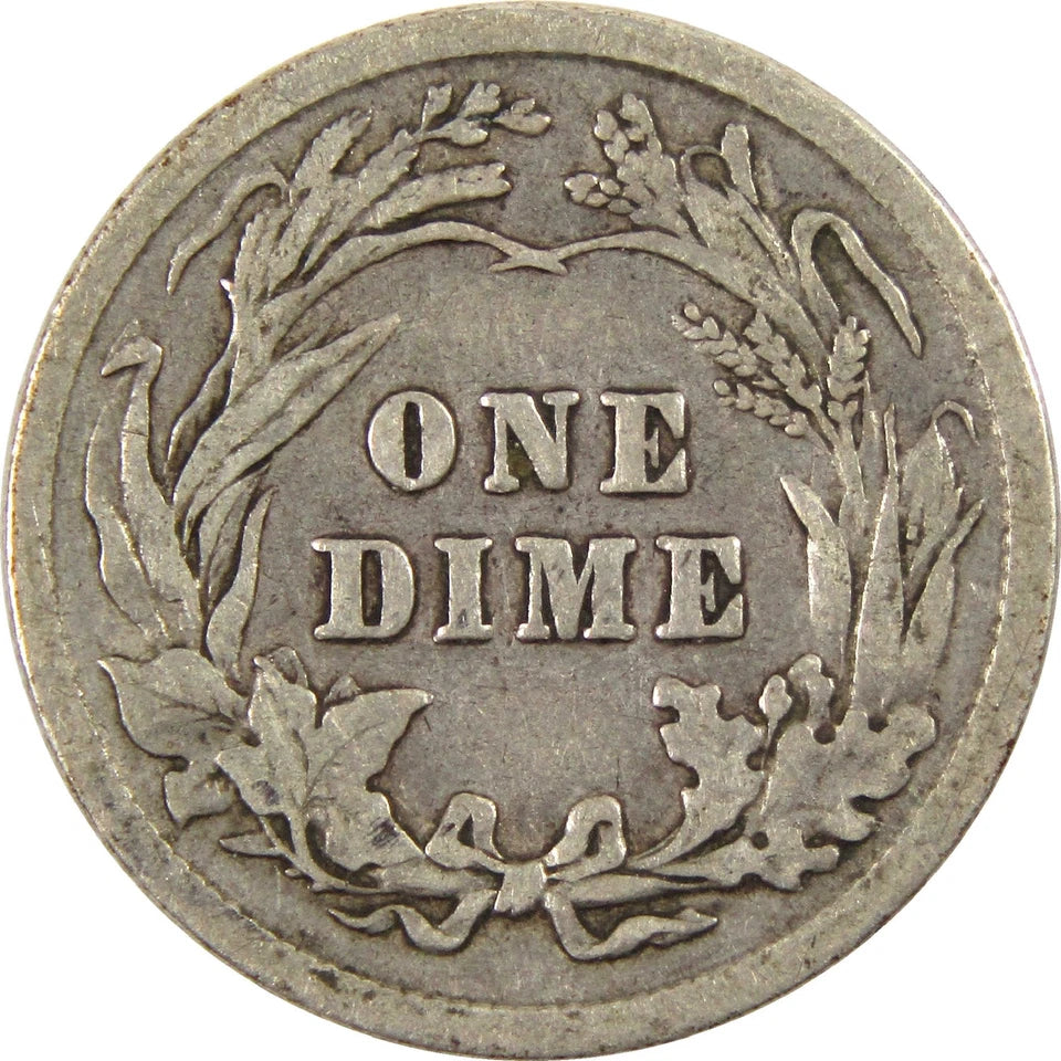 1911 Barber Dime VG Very Good Silver 10c Coin-2