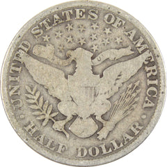 1908 Barber Half Dollar G Good Silver 50c Coin-2