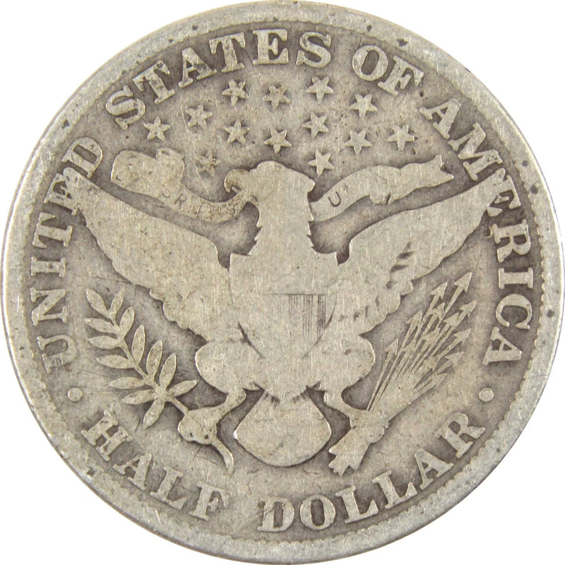 1908 Barber Half Dollar G Good Silver 50c Coin-2