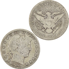 1900 Barber Half Dollar Circulated Silver 50c Coin Collectible-4