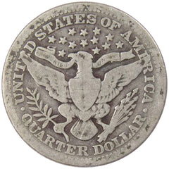 1914 Barber Quarter G Good 90% Silver 25c US Type Coin Collectible-2