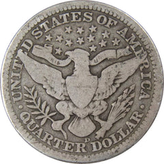 1915 D Barber Quarter G Good 90% Silver 25c US Type Coin Collectible-2