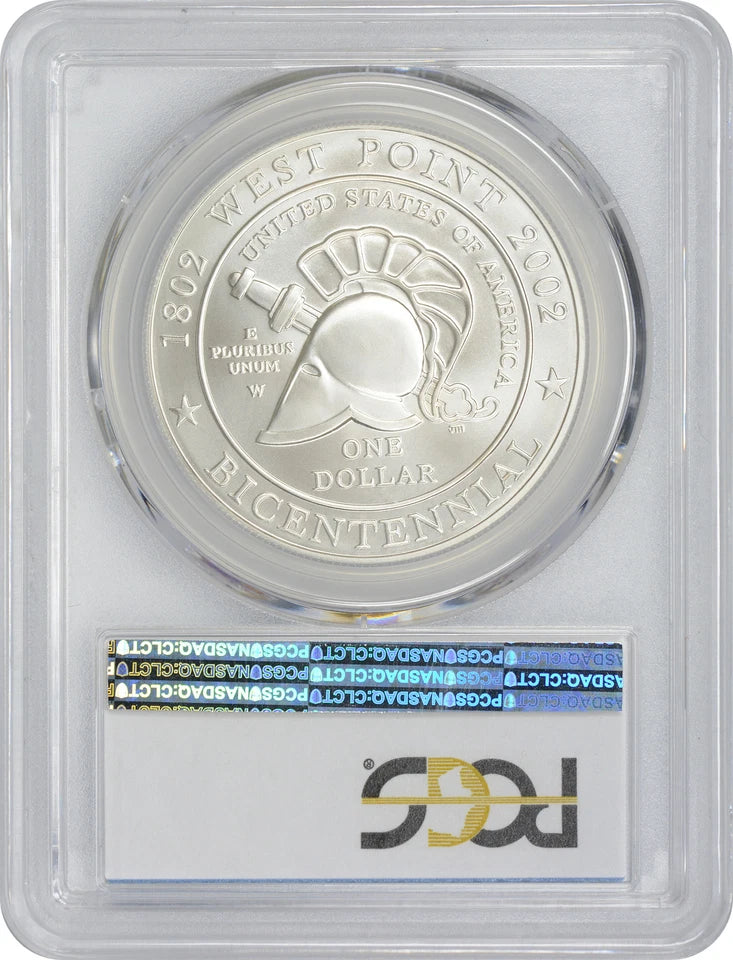 2002-W West Point Commemorative Dollar MS70 PCGS Mint State 70-2
