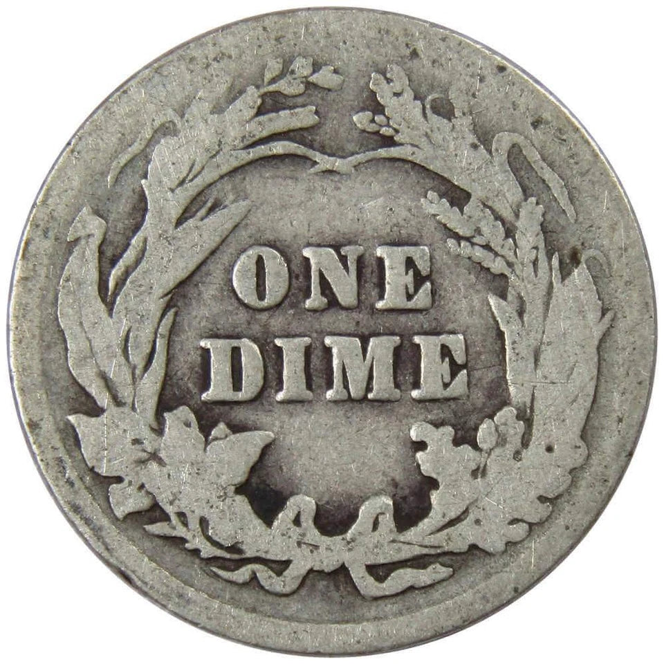 1914 Barber Dime Circulated Silver 10c Coin Collectible-2
