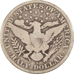 1914 S Barber Half Dollar G Good Silver 50c Coin-2
