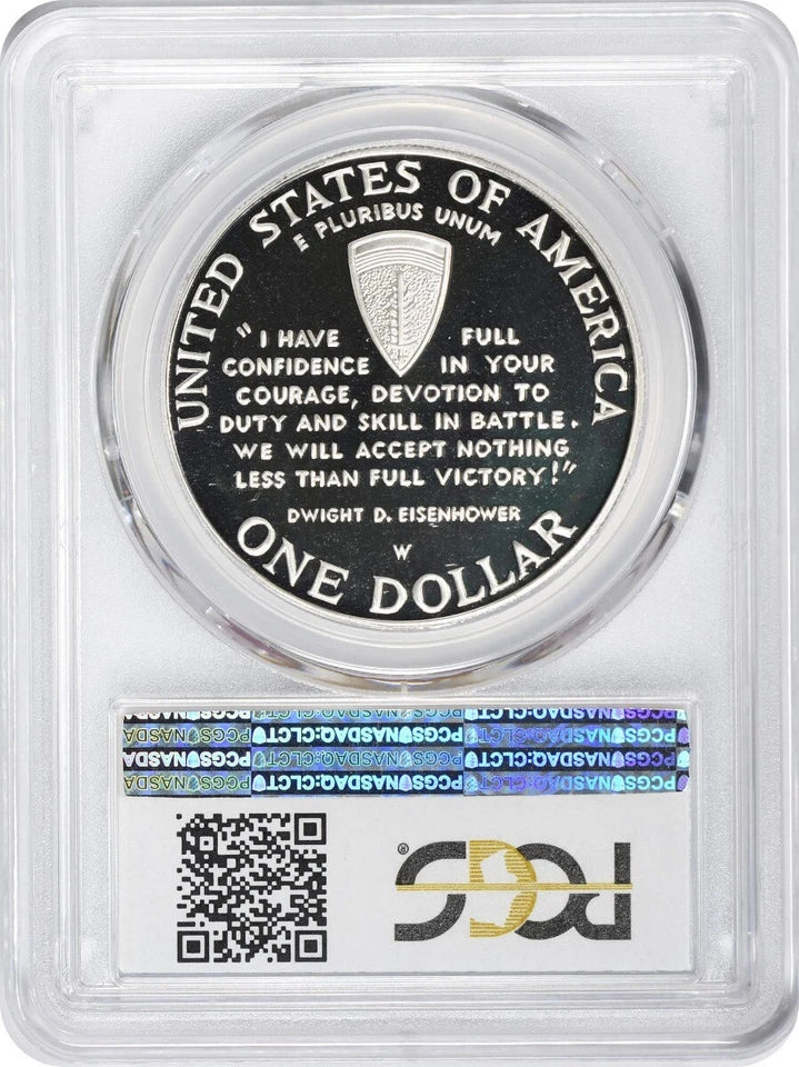 1991-1995-W WWII World War 2 Silver Commemorative Dollar PR69DCAM PCGS Proof 69-2