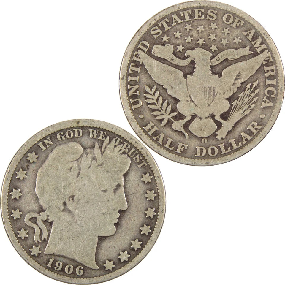 1906 O Barber Half Dollar G Good Silver 50c Coin-4