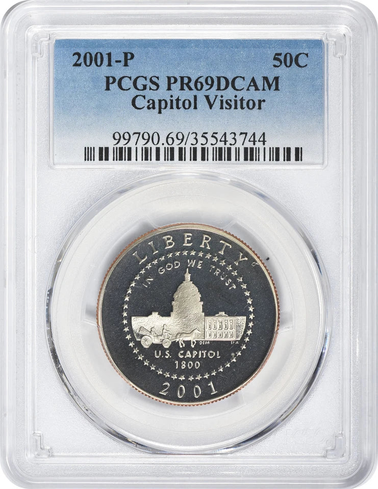 2001-P Capitol Visitor Center Commemorative Half PR69DCAM PCGS Proof 69 Deep Cam