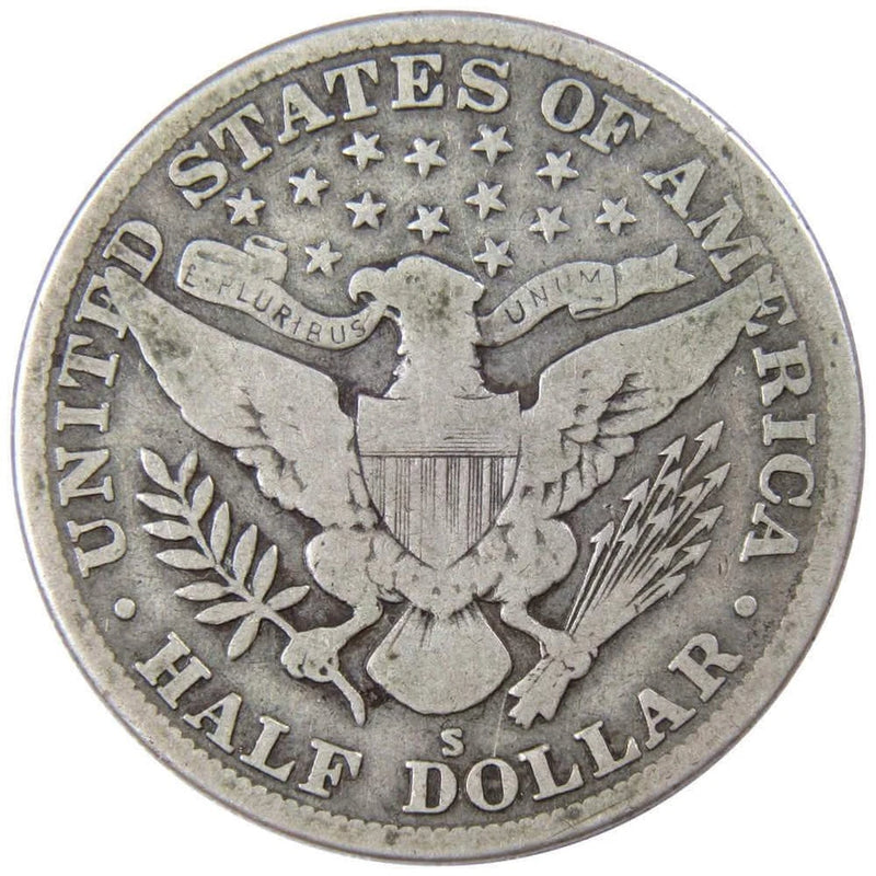 1915 S Barber Half Dollar G Good 90% Silver 50c US Type Coin Collectible-2