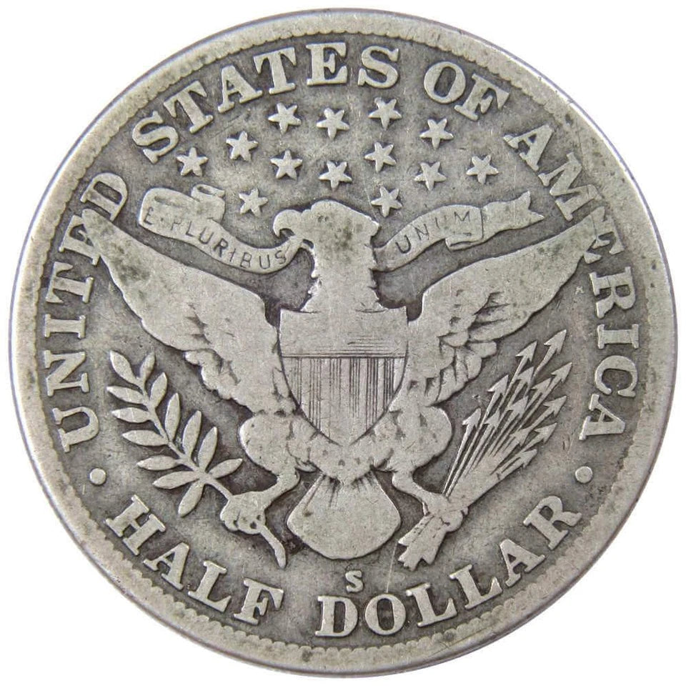 1915 S Barber Half Dollar G Good 90% Silver 50c US Type Coin Collectible