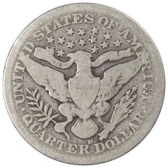 1908 D Barber Quarter Circulated Silver 25c Coin Collectible-2