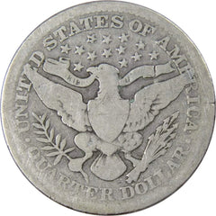 1912 Barber Quarter Circulated Silver 25c Coin Collectible-2