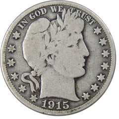 1915 S Barber Half Dollar G Good 90% Silver 50c US Type Coin Collectible-1