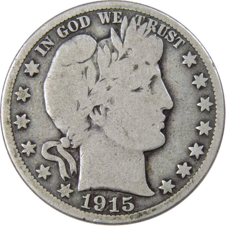 1915 S Barber Half Dollar G Good 90% Silver 50c US Type Coin Collectible-1