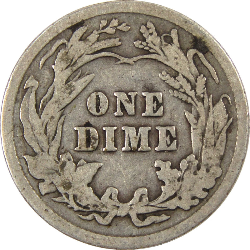 1914 Barber Dime G Good Silver 10c Coin-2