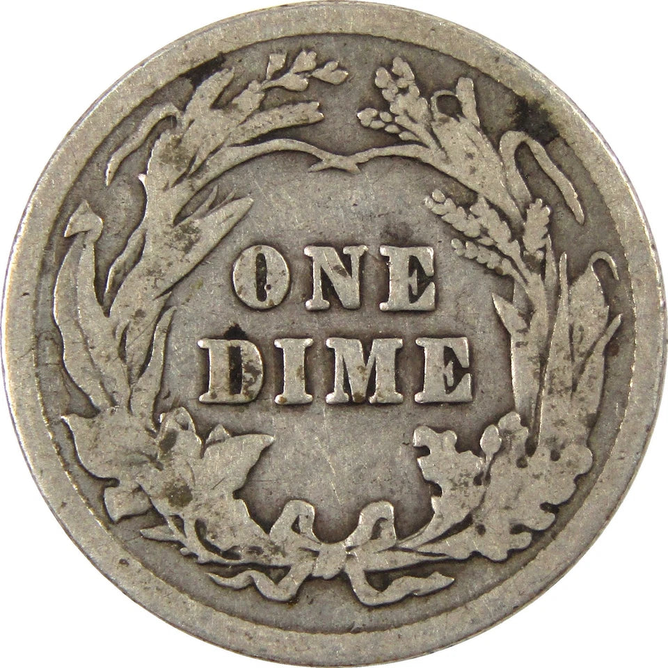 1914 Barber Dime G Good Silver 10c Coin