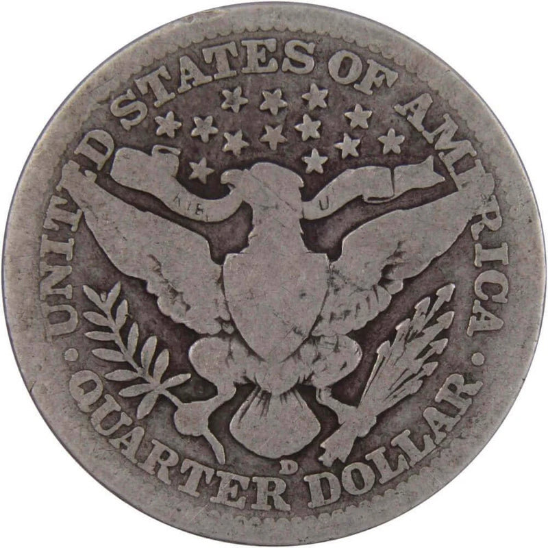 1916 D Barber Quarter Circulated Silver 25c Coin Collectible-2