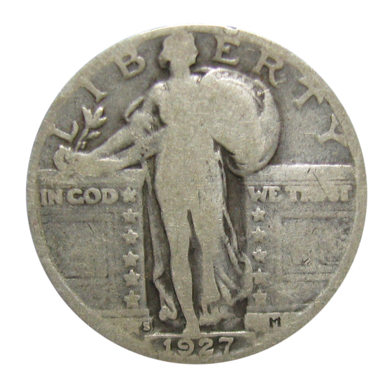 Moneda individual en circulación promedio de un cuarto de dólar de la Libertad en pie, 90 % de plata-2